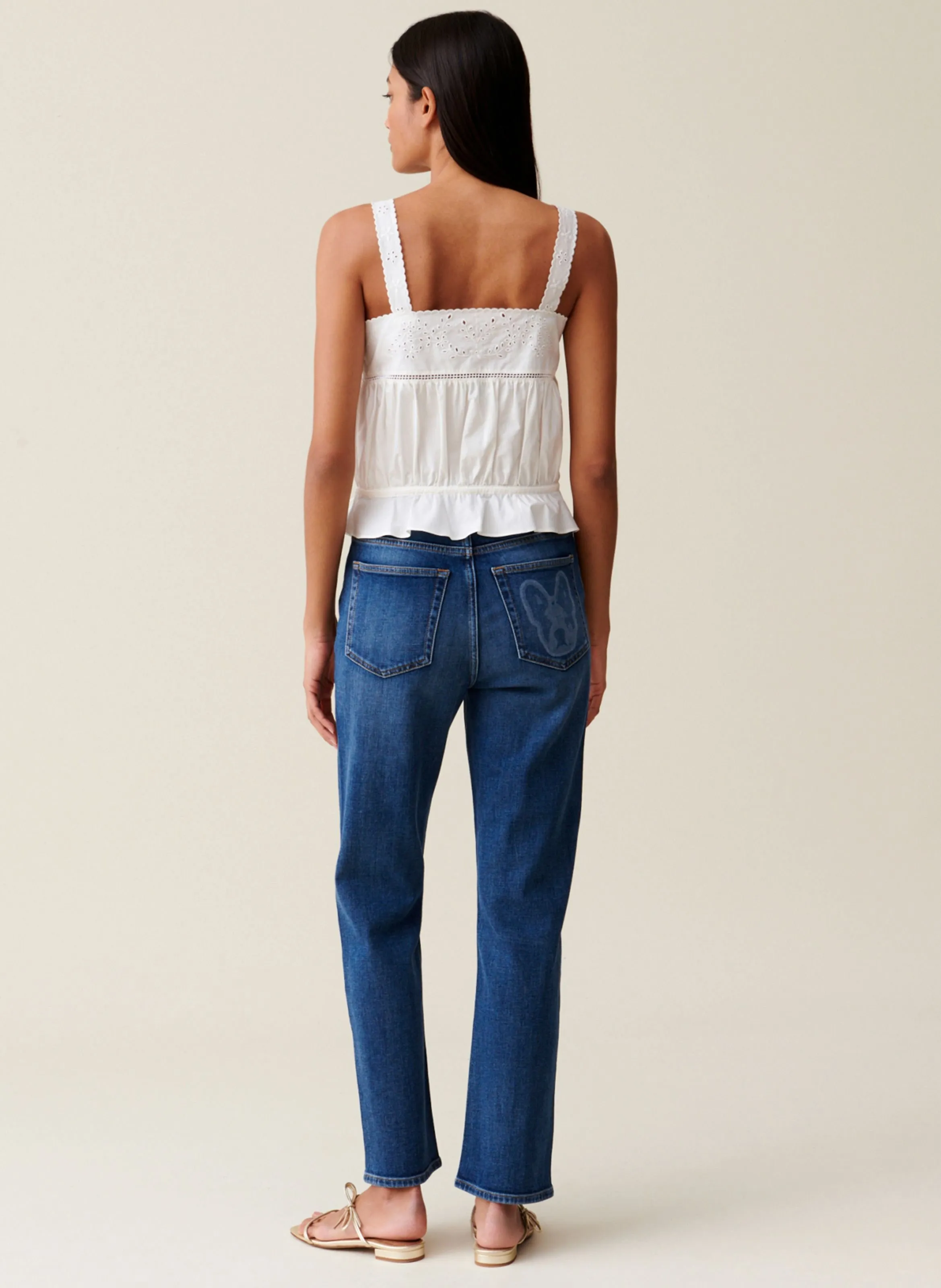 TOP COURT DROIT EN COTON - CLAUDIE PIERLOT pour FEMME | Printemps